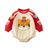 Circus theme tiger applique onesie