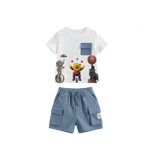 Circus theme tshirt and shorts boys