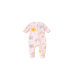 Girls zipper sleepwear rainbow print