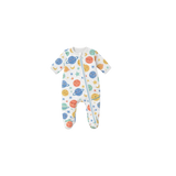 Boys zipper sleepwear planet print