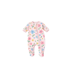 Girls zipper sleepwear floral prints