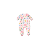 Girls zipper sleepwear floral prints