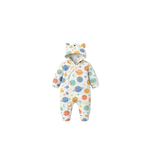 Boys diagonal buttoned hoodie sleepwear planets print