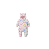 Girls diagonal buttoned hoodie sleepwear planets print