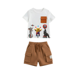 Circus themed tshirt and short set boys