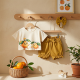 Fruit theme tshirt and short set girls