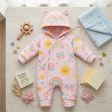 Girls ears hoodie sleepwear rainbow prints