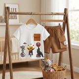 Circus themed tshirt and short set boys