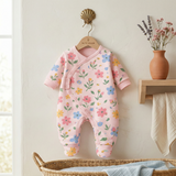 Girls overlap sleepwear floral print