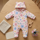 Girls diagonal buttoned hoodie sleepwear planets print