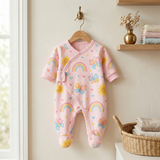 Girls overlap sleepwear rainbow print